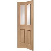 Oak Malton Clear Glazed Internal Bi-fold Bifold Door Wooden Timber Interior